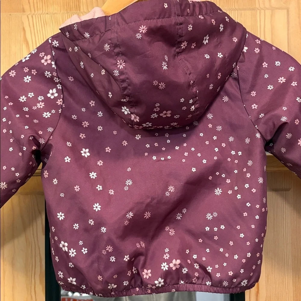OshKosh B'gosh Plum Floral Hooded Jacket Sz 3T